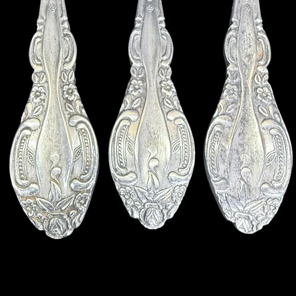 Springtime Salad Forks‎ Stainless Steel Japan Flowers & Swirls Set Of 3